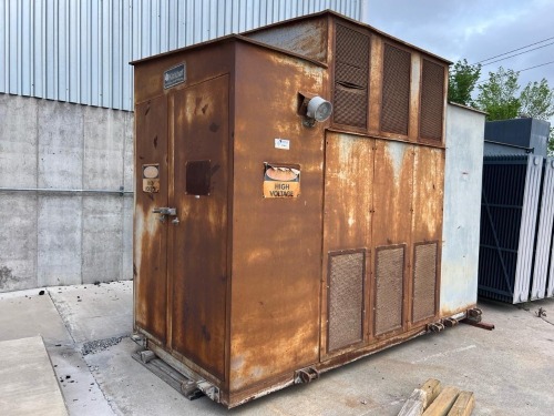 Kirkhof Outdoor Electrical Enclosure / Transformer Housing, Ventilated Steel Cabinet, Skid Mounted