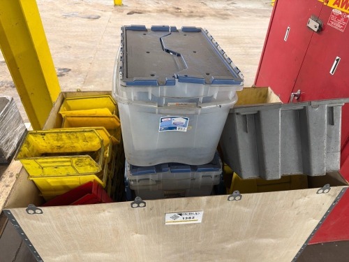Crate of storage containers/ bins