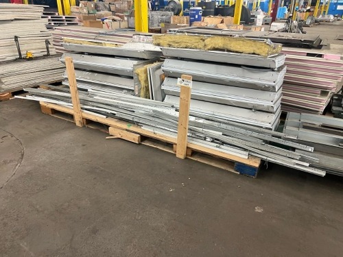 Lot of Commercial Light Fixtures, Troffers, Diffusers, and Metal Mounting Rails