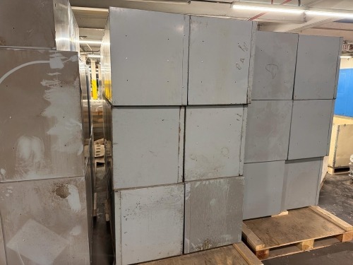 (4) Sets of Storage lockers, & (2) CINTAS laundry bins