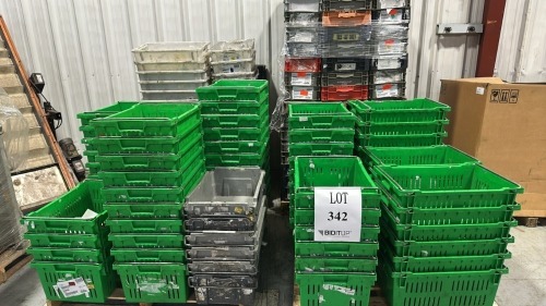 Lot (5) Pallets Of Asstd Plastic Crates