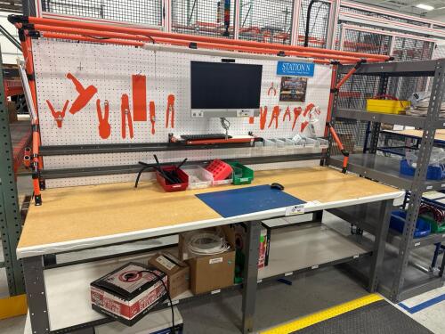 Work station with peg board