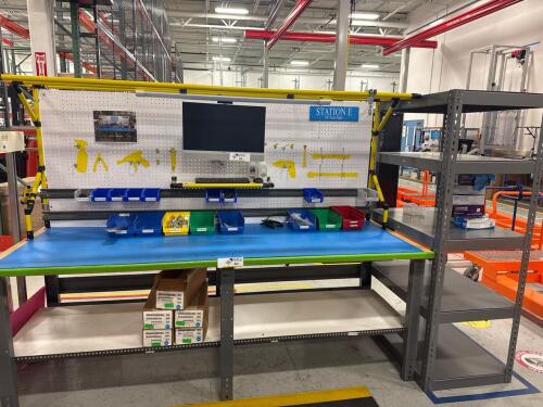Work station with peg board