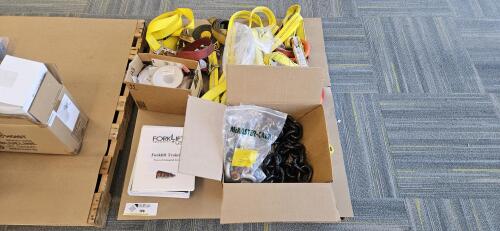 Lot of Assorted Hoist Parts / Straps / Chains / Slings