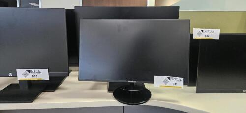 (3) HP P24h G4 23.8" Monitors, (1) ViewSonic