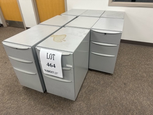 Lot (8) Haworth Mobile 3- Drawer Pedestal Files