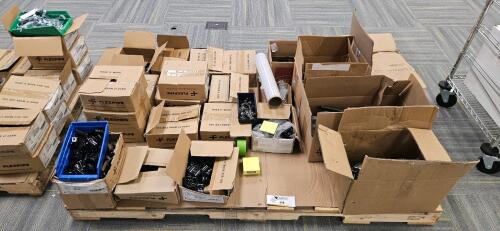 Lot of Assorted FlexPipe Casters, Flexpipe Brackets / Connectors, Etc.