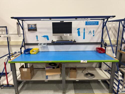 Work station with peg board