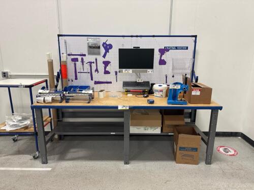 Work station with peg board