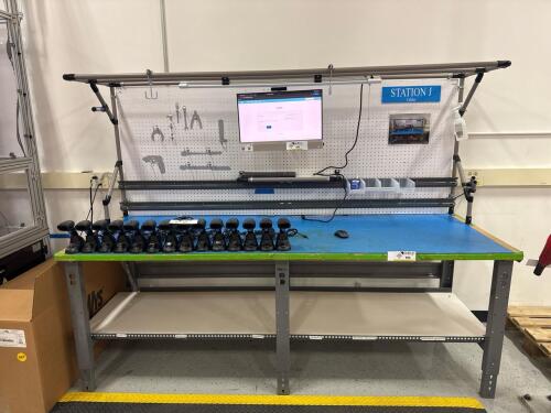 Work station with peg board