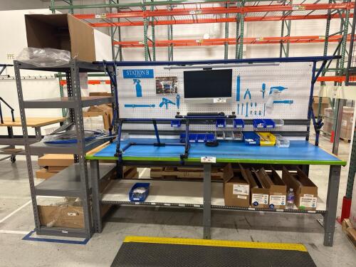 Work station with peg board