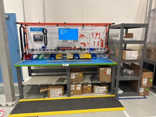 Work station with peg board