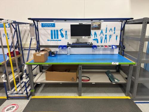 Work station with peg board