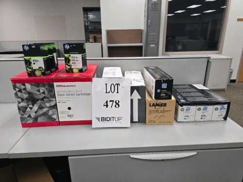 Lot of Assorted Printer Ink and Toner Cartridges
