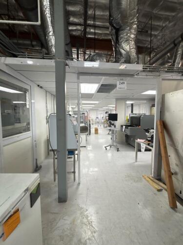 Modular Hard-Wall Cleanroom, Approx. 24' x 20' x 8' ft, Multiple Sections, Integrated Lighting & Outlets