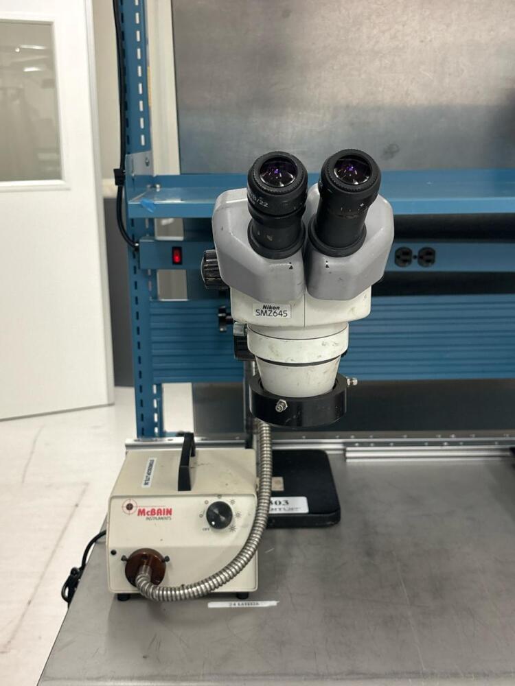 Nikon SMZ645 Stereo Zoom Microscope, 10x Eyepieces, McBain FOI-150 ...