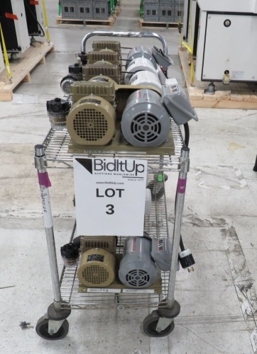 7 Orion Dry Vacuum Pumps 3Ph Induction Motors 200-220v 1420-1720 RPM