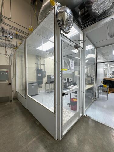 Modular Cleanroom Aprox. 23' x 12' x 10', HEPA Ceiling, Multiple Sections, Lab Fixtures, Security Panels
