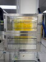Terra Universal 3950-39 Adjust-A-Shelf Desiccator Cabinet, Acrylic, Stainless Frame, 3 Shelves, CE