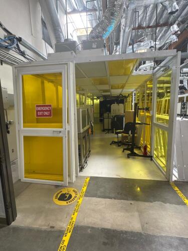 Modular Hardwall Yellow Photolithography Cleanroom Enclosure with UV-Blocking Panels