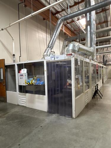Modular Industrial Cleanroom/Laser Safety Enclosure, 63'x16'x7', Polycarbonate Panels, Ducted