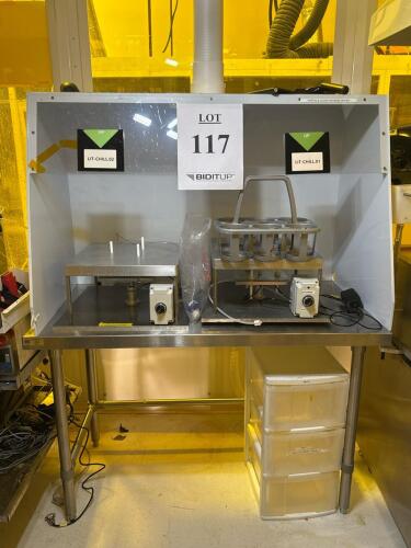 Stainless Steel Lab Chiller Plate, Electric Lift, Approx 14"x14", LIT-CHILL.02, S/N Z55022