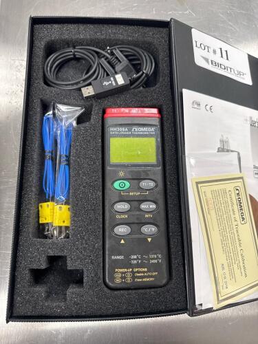 Omega HH309A 3-Channel Data Logger Thermometer, -328&deg;F to 2498&deg;F, USB, Calibration Cert
