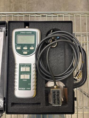 Extech 475055 Digital Force Gauge, 100kg Load Cell, LCD Display, Serial H.219390, Multi-Unit