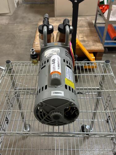 Gast 0823-V2-G608NGX Rotary Vane Vacuum Pump w/ Marathon 3/4 HP Motor, 115V, Inlet Filters
