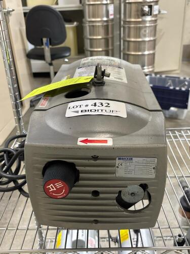 Becker WB 80 C4 STP Rotary Vane Vacuum Pump, 220V 1-Phase 50/60Hz, 0.8/1.0 kW, Serial B 16055872