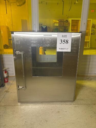 Clean Air Products Stainless Steel Pass-Through Chamber, Viewing Window, Hinged Door, 38"x36"x42"