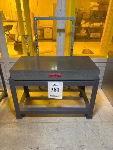 Precision Granite Surface Plate, Grade B, 48" x 24" x 6", Steel Frame, SN PM-13210, Lot 381