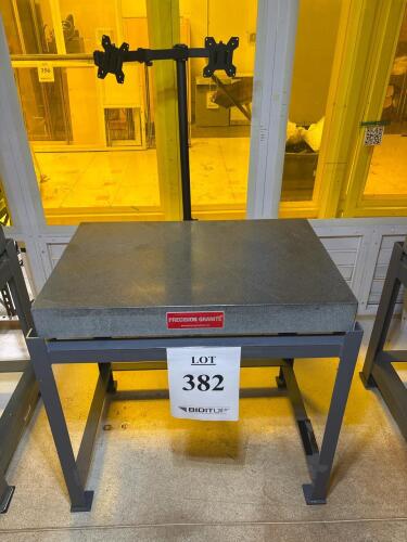 Precision Granite Grade A 36" x 24"x 6" Surface Plate with Stand & Dual Monitor Mount PG-86-20