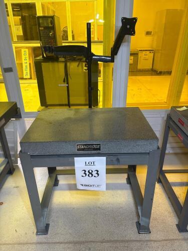Standridge Granite Surface Plate 36" x 24" x 4", Grade B, Steel Stand, Arm, SN 5-15-14