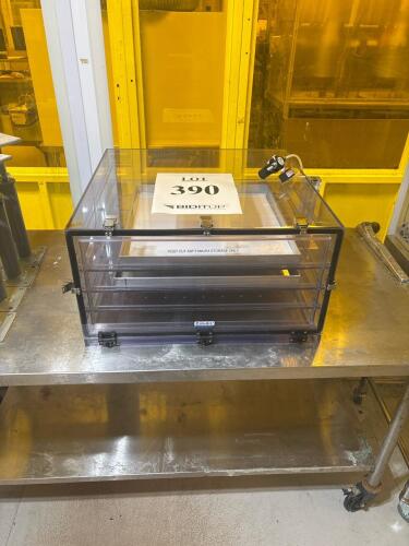 Cleatech Acrylic Benchtop Desiccator Cabinet 3-Shelf N2 Purge with Flowmeter