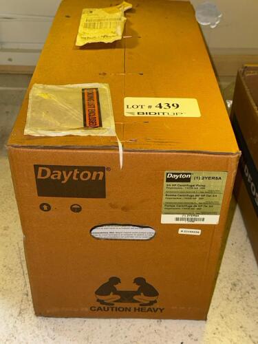 Dayton 2YER5A Centrifugal Pump, 3/4 HP, Polypropylene, 115/230V, 38 GPM, 61 ft Head