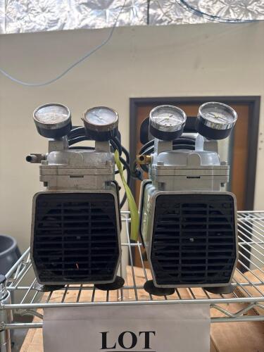 (2) Gast DOA-P704-AA Oil-less Diaphragm Vacuum Pumps, 115V, 60 PSI, 1.42 CFM