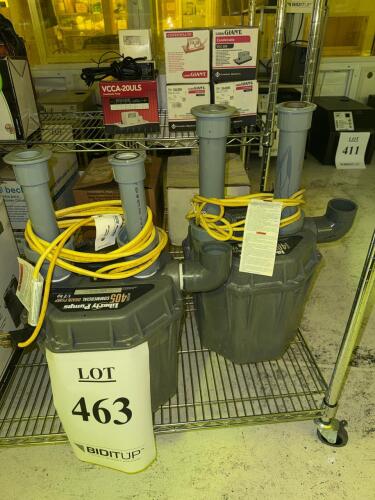 (2) Liberty Pumps 405 Commercial Drain Pump, 1/2 HP, 115V, 42 GPM, 24 Ft Head, Polyethylene Basin