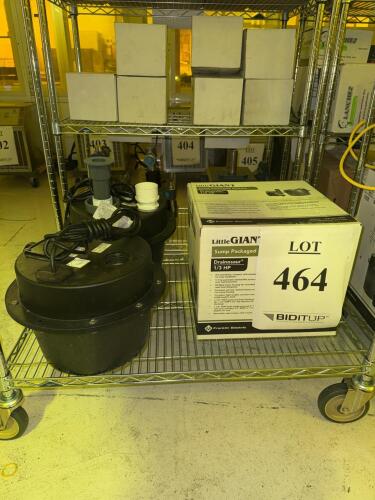 (3) Little Giant WRSC-6 1/3 HP Sump Pump System, 115V, 5.5 Gal Tank, 46 GPM Flow, Thermoplastic