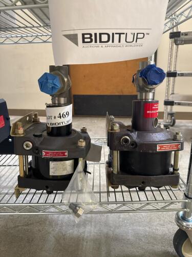 (2) Haskel TP-0048 Air Driven Fluid Pumps 60:1, 9800 PSI Max, 150 PSI Air, Serial 0411-1264, 1089-121