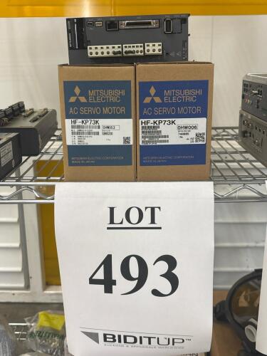 Mitsubishi HF-KP73K AC Servo Motors, 0.75 kW, 3000 rpm, New in Original Boxes