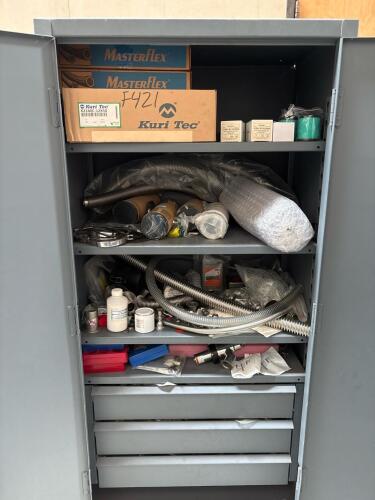 Storage Cabinet with assorted contents