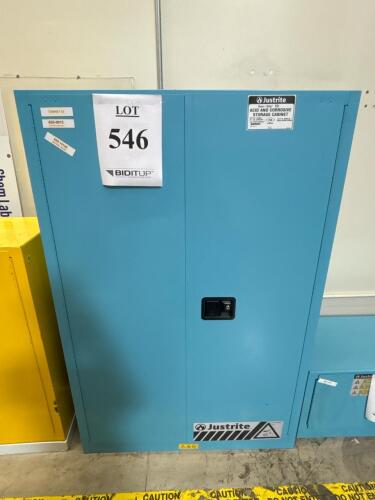 Justrite Sure-Grip EX 45-Gallon Acid and Corrosive Storage Cabinet, Self-Closing Double Doors