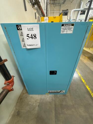 Justrite Sure-Grip&reg; EX 45-Gallon Acid/Corrosive Storage Cabinet, Self-Closing Doors