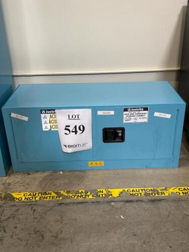 Justrite 891302 Acid and Corrosive Storage Cabinet, 12 Gal Capacity, 2 Doors, Blue