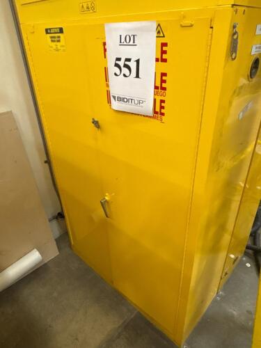Justrite 25452 Flammable Cabinet, 45 Gal Capacity, 2-Door, FM/OSHA/NFPA Approved, Steel, Yellow