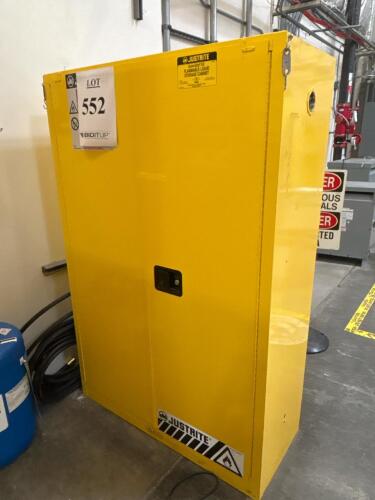 Justrite Flammable Cabinet, 45 Gal Capacity, 2-Door, FM/OSHA/NFPA Approved, Steel, Yellow