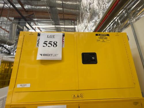 Justrite Sure-Grip EX 17-Gallon Flammable Storage Cabinet, Model 891720, Double Door, Yellow