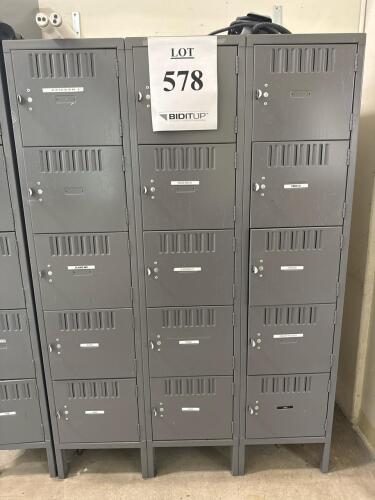Steel Multi-Compartment Locker Unit with 15 Compartments