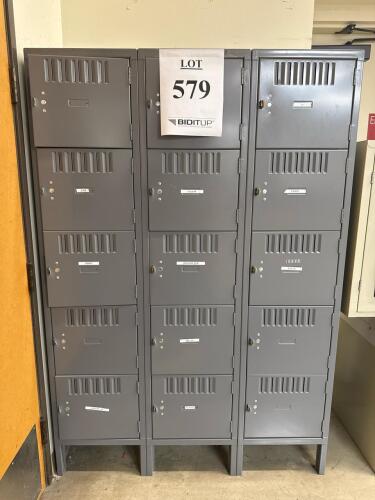 Steel Multi-Compartment Locker Unit with 15 Compartments